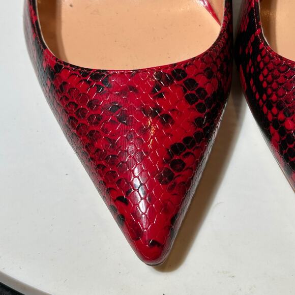 Red Snakeskin Pointed Toe Pumps – Bold 4.75” Heels‎ - Picture 9 of 10